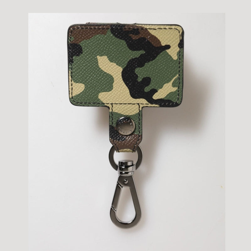 Dolce & Gabbana Multicolor Camouflage Leather Metal Accessory  Airpods Case