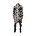 Dolce & Gabbana Black White Logo Print Hooded Coat Men Jacket