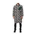 Dolce & Gabbana Black White Logo Print Hooded Coat Men Jacket