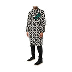 Dolce & Gabbana Black White Logo Print Hooded Coat Men Jacket