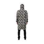 Dolce & Gabbana Black White Logo Print Hooded Coat Men Jacket