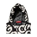 Dolce & Gabbana Black White Logo Print Hooded Coat Men Jacket