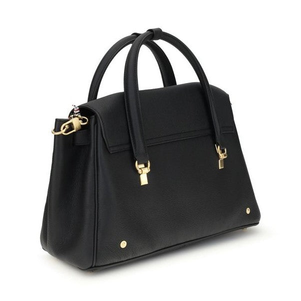 Thom Browne Black Calf Leather Bos Taurus Handbag