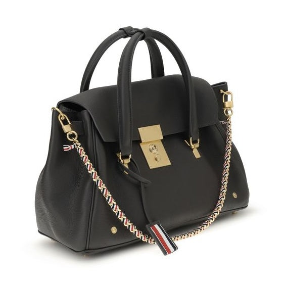 Thom Browne Gray Calf Leather Bos Taurus Handbag