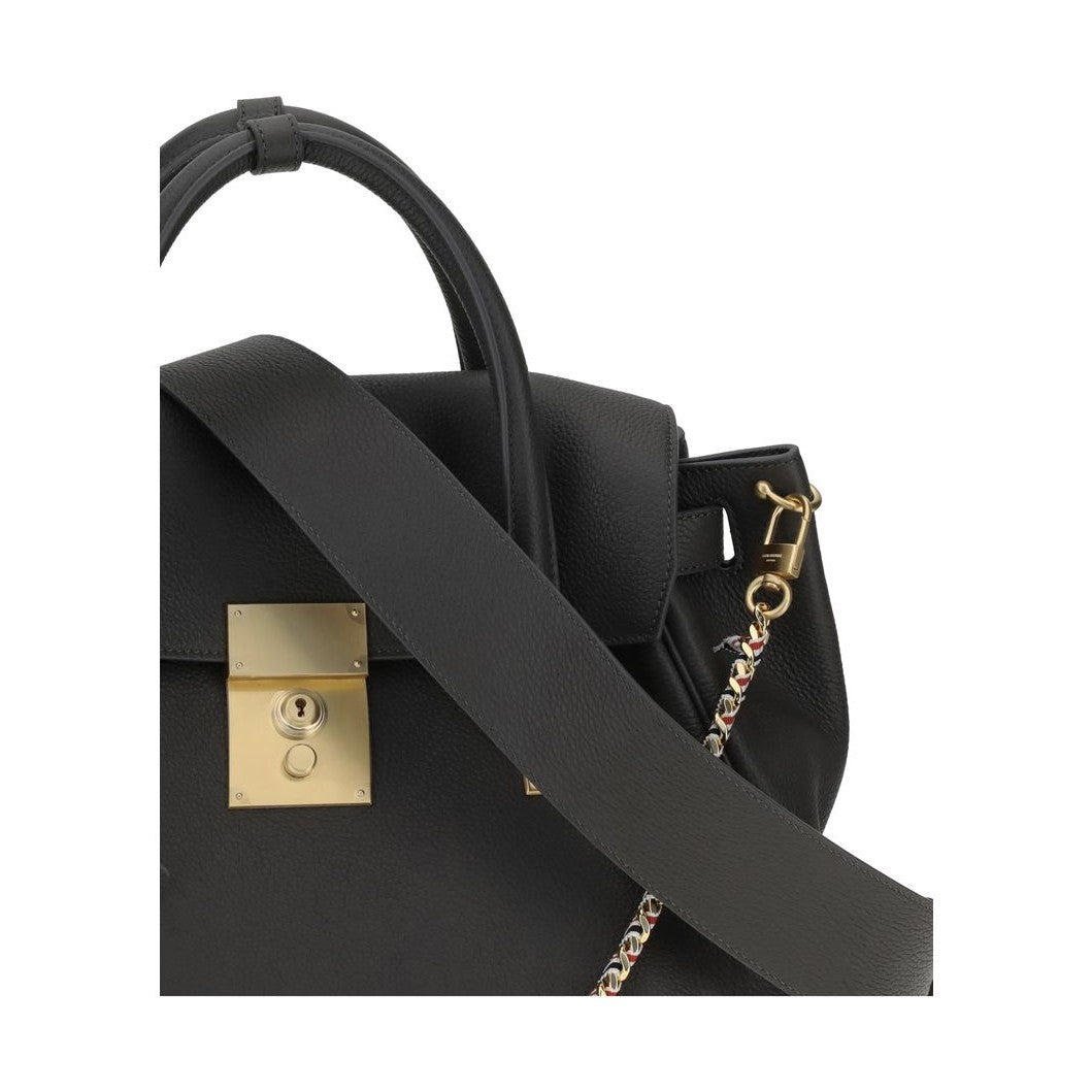Thom Browne Gray Calf Leather Bos Taurus Handbag