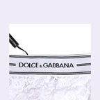 Dolce & Gabbana White Lace Slip Brief Logo Waistband Underwear
