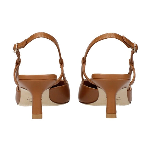 Stuart Weitzman Brown Leather Mid Heel Pumps