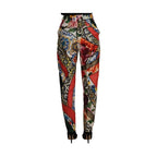 Dolce & Gabbana Multicolor Patchwork Jacquard High Waist Pants