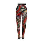 Dolce & Gabbana Multicolor Patchwork Jacquard High Waist Pants
