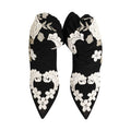 Dolce & Gabbana Black White Embroidered Jersey Stiletto Boots Shoes