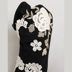 Dolce & Gabbana Black White Embroidered Jersey Stiletto Boots Shoes