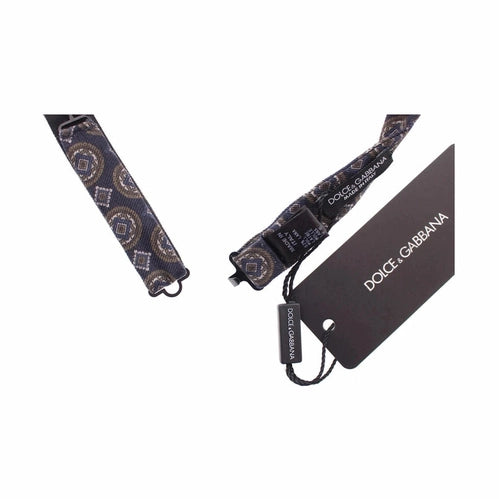 Dolce & Gabbana Blue Silk Baroque Fantasi Tied Bow Tie Papillon