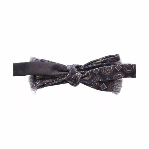 Dolce & Gabbana Blue Silk Baroque Fantasi Tied Bow Tie Papillon