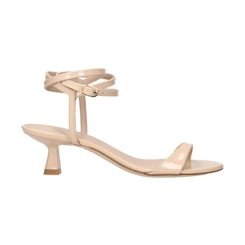 Stuart Weitzman Beige Leather Stiletto Heel Sandals