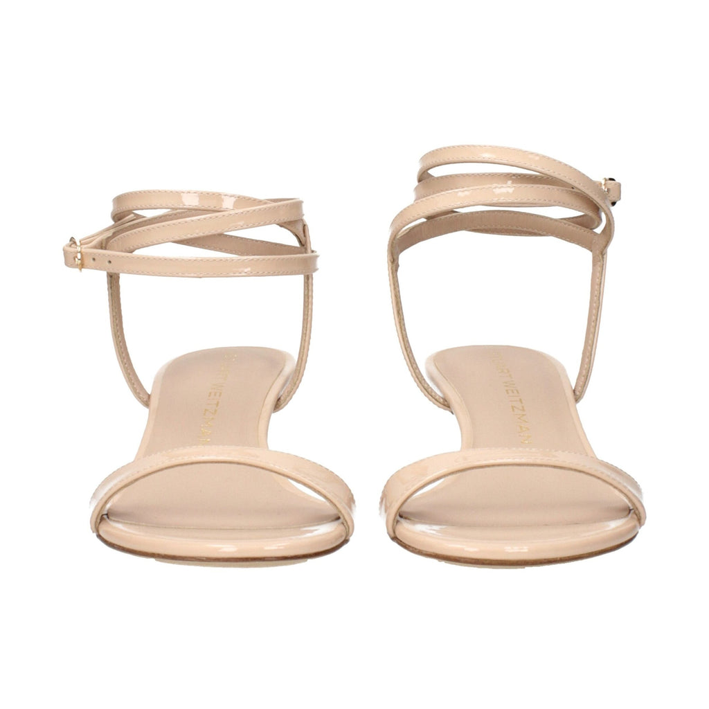 Stuart Weitzman Beige Leather Stiletto Heel Sandals