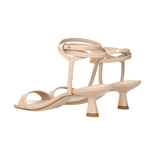 Stuart Weitzman Beige Leather Stiletto Heel Sandals