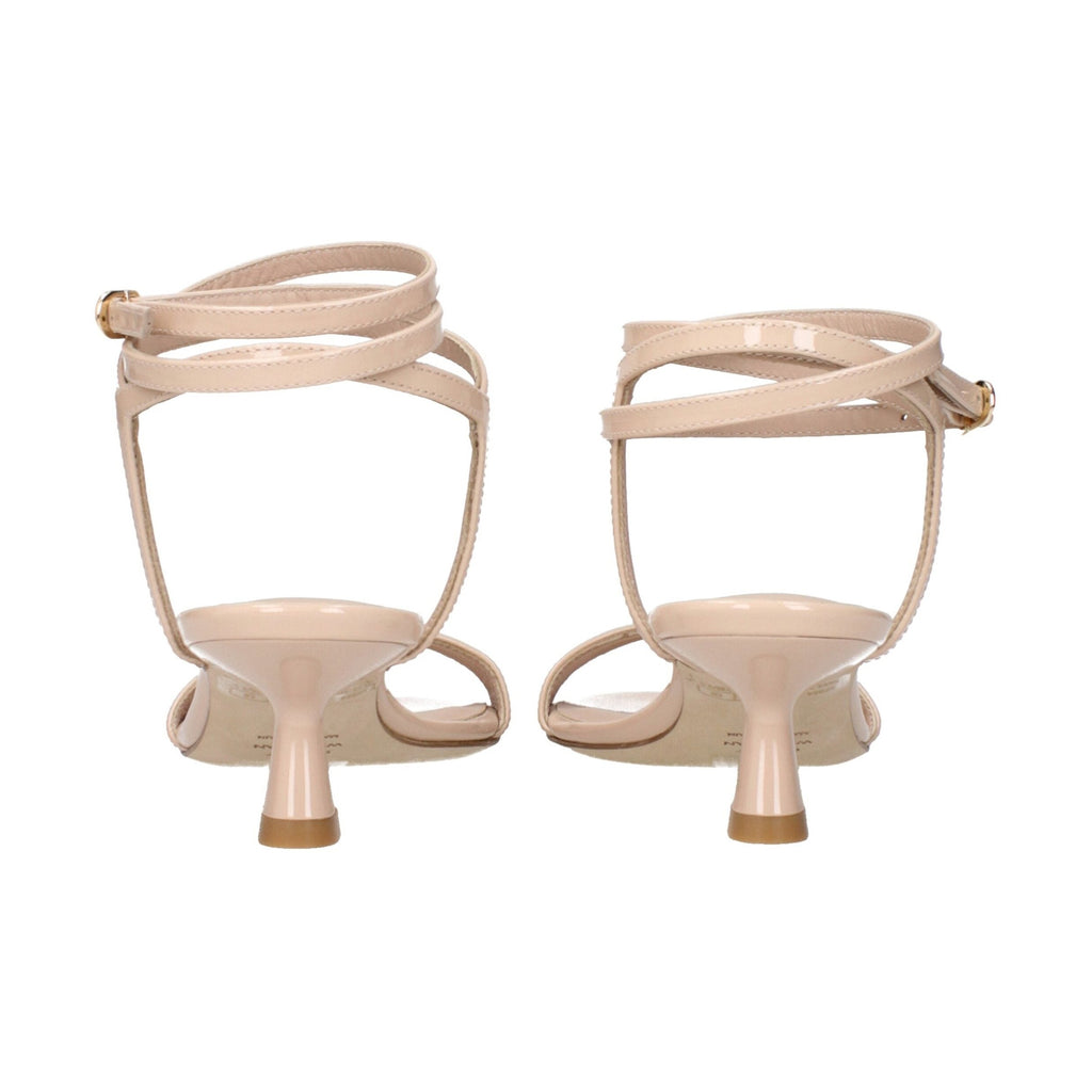 Stuart Weitzman Beige Leather Stiletto Heel Sandals