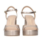 Stuart Weitzman Beige Leather Platform Sandals