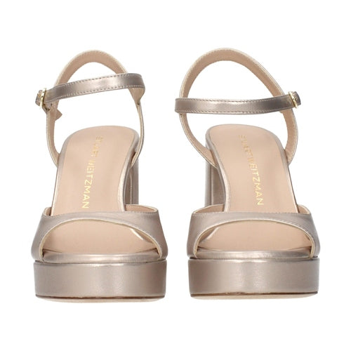 Stuart Weitzman Beige Leather Platform Sandals
