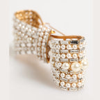 Dolce & Gabbana Gold Brass Glas Crystal Faux Pearl Embellished Brooch