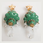 Dolce & Gabbana Gold Brass Multicolour Christmas Tree Earrings