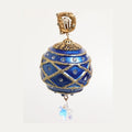 Dolce & Gabbana Gold Brass Blue Christmas Ball Crystal Drop Clip On Earrings