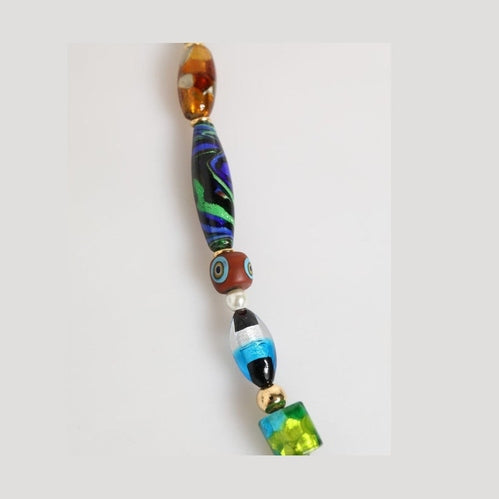 Dolce & Gabbana Multicolor Murano Glass Beads Brass Women Jewelry Necklace
