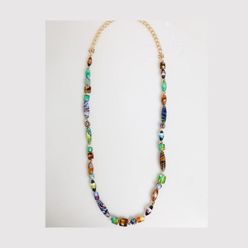 Dolce & Gabbana Multicolor Murano Glass Beads Brass Women Jewelry Necklace