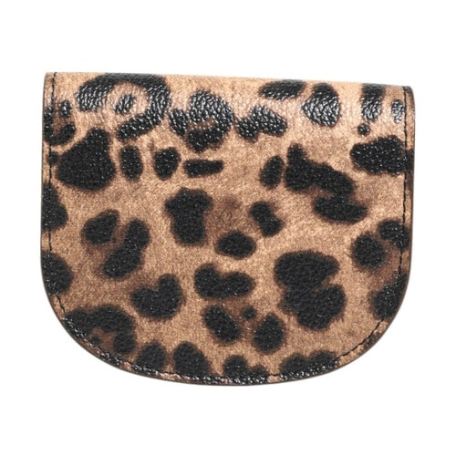 Dolce & Gabbana Brown Leopard Print Calf Leather Small Coin Purse Wallet