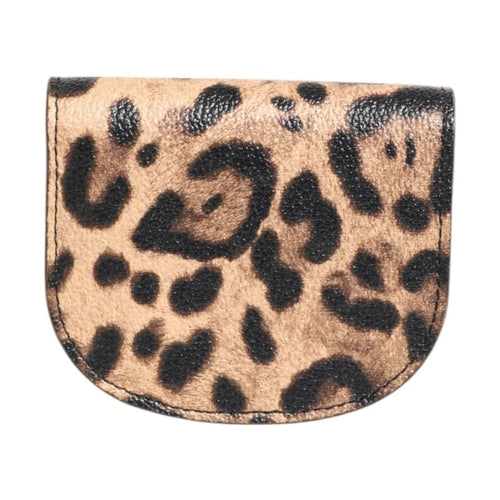 Dolce & Gabbana Brown Leopard Print Calf Leather Small Coin Purse Wallet