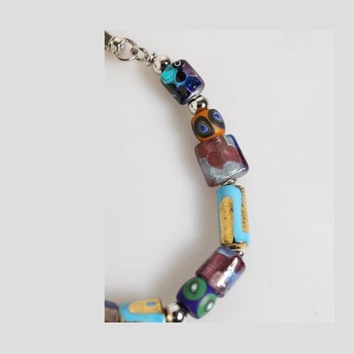 Dolce & Gabbana Multicolor Murano Glass Beads Brass Zamak Necklace
