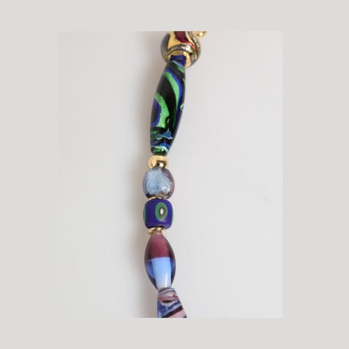 Dolce & Gabbana Multicolor Murano Glass Beads Gold Brass Chain Jewelry Necklace