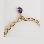 Dolce & Gabbana Gold Brass Crystal Pearl Purple Floral Pendant Jewelry Necklace