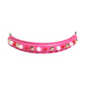 Pink Embellished Leather Bag Handle Women Shoulder Strap