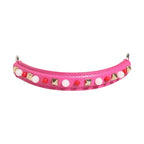 Dolce & Gabbana Pink Embellished Leather Bag Handle Women Shoulder Strap