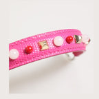 Dolce & Gabbana Pink Embellished Leather Bag Handle Women Shoulder Strap