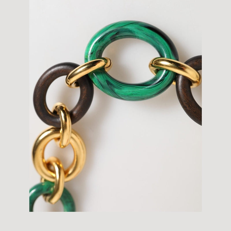 Dolce & Gabbana Multicolor Gold Brass Tiger Lily Floral Chai Necklace