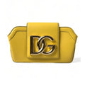 Dolce & Gabbana Yellow Smooth Leather DG Logo Clutch Crossbody Case Bag
