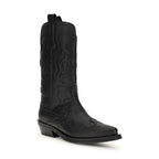 Ganni Black Recycled Leather Lace-Up Boots