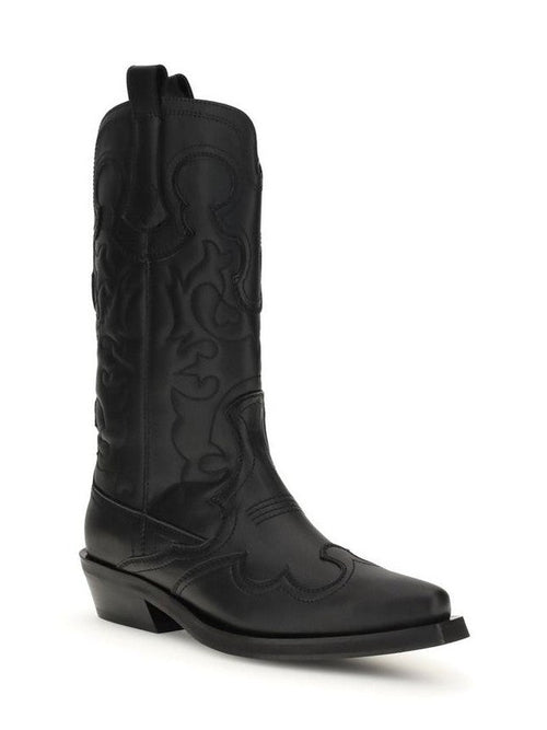 Ganni Black Recycled Leather Boots