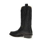 Ganni Black Recycled Leather Lace-Up Boots