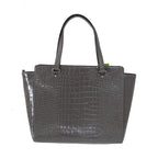 Kate Spade Grey Croc Embossed Leather Elissa Bristol Drive Tote Handbag Bag