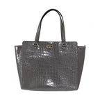 Kate Spade Grey Croc Embossed Leather Elissa Bristol Drive Tote Handbag Bag