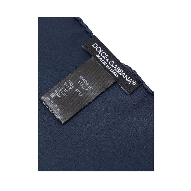 Dolce & Gabbana Blue Silk Pocket Square