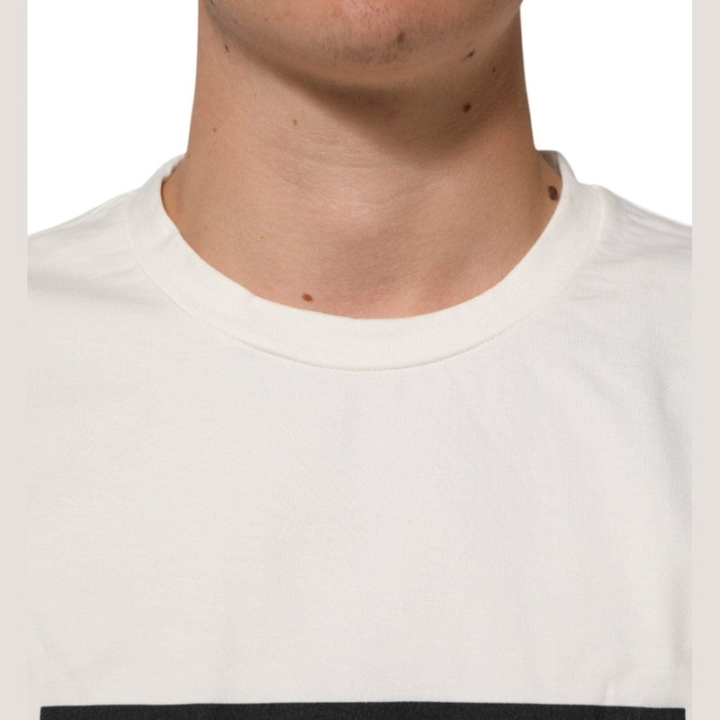 Dolce & Gabbana White Logo Print Cotton Crew Neck Men T-shirt