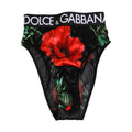 Black Floral Silk High Waist Panty Underwear