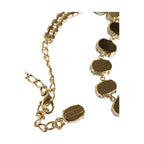 Dolce & Gabbana Gold Brass Link Chain Rose Petal Crystal Necklace
