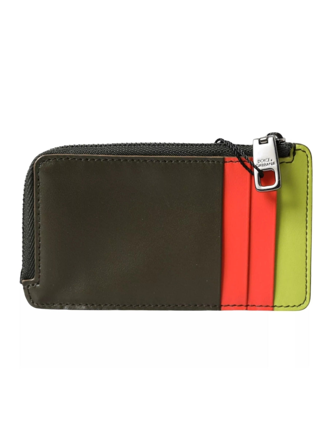 Dolce & Gabbana Multicolor Calfskin Leather Logo Card Holder Women Wallet
