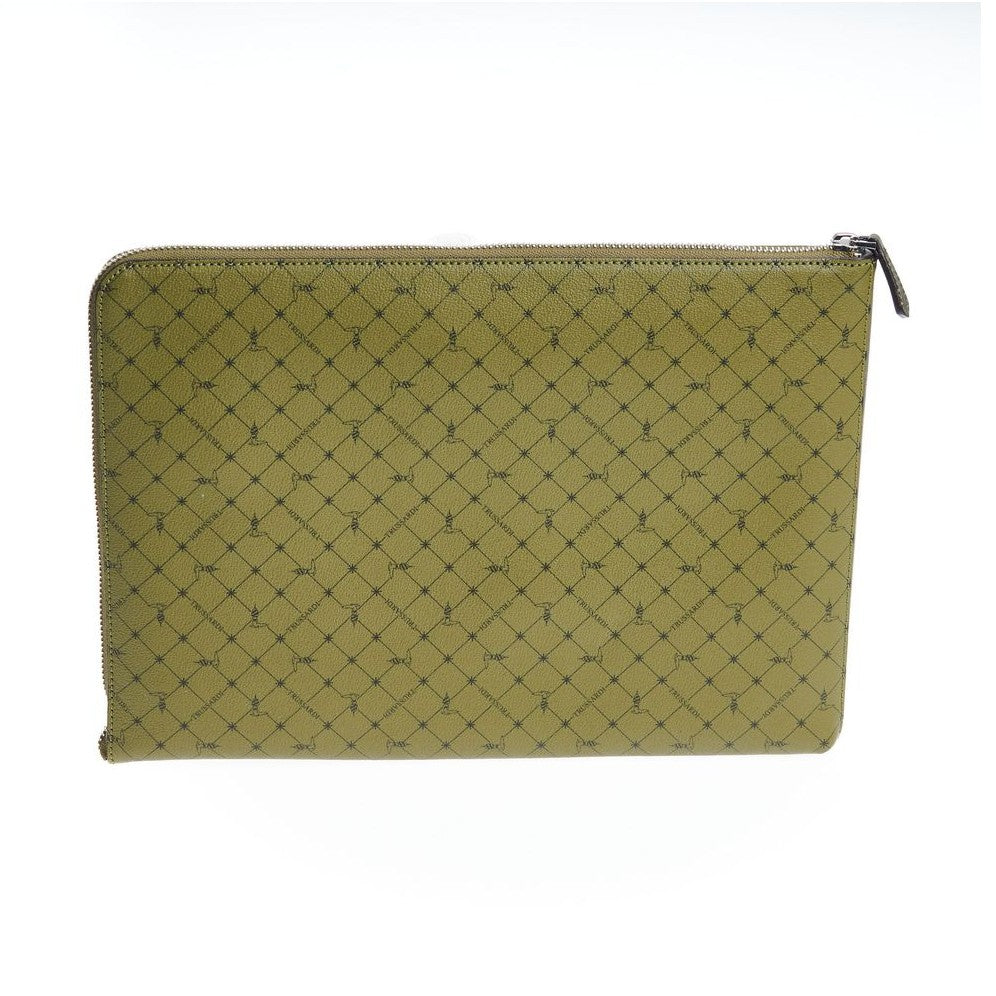 Trussardi Green Leather Men Clutch