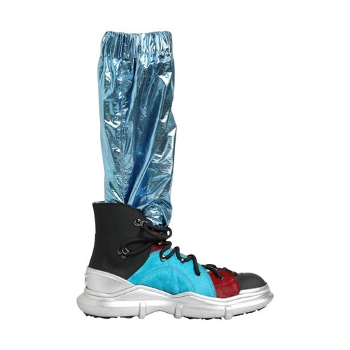 Dolce & Gabbana Blue Lace Up Over The Knee Socks Men Boots Shoes